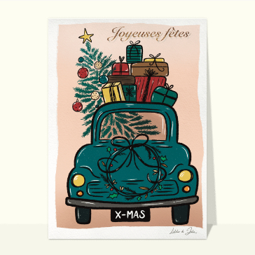 Joyeuses fêtes en voiture vintage