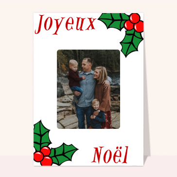 Carte noël personnalisée : Joyeux Noel Houx