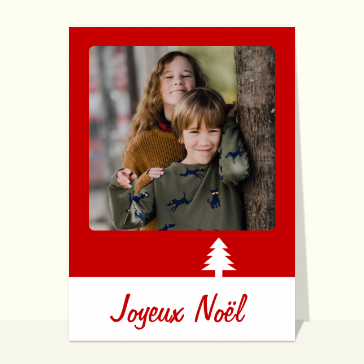 Carte noël personnalisée : Joyeux Noel silouhette sapin