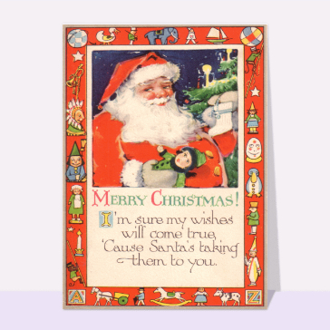 Carte ancienne Merry Christmas