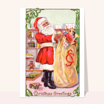 Carte de Noël en plusieurs langues : Christmas Greeting Carte ancienne