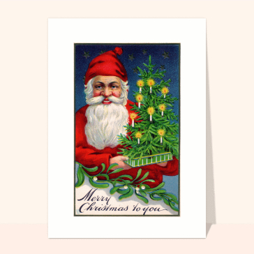 Merry Christmas to you and Santa Claus Cartes de Noël en plusieurs langues