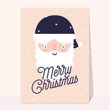 Carte Merry Christmas et père Noël bleu