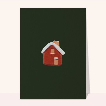 Carte de Noël minimaliste : Maisonnette de Noël