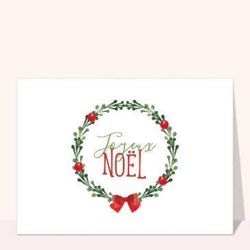 Carte Couronne de Noël minimaliste