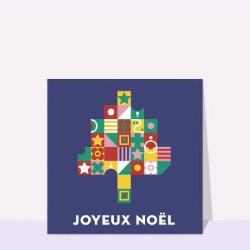Carte de Noël minimaliste : Sapin de Noël géométrique