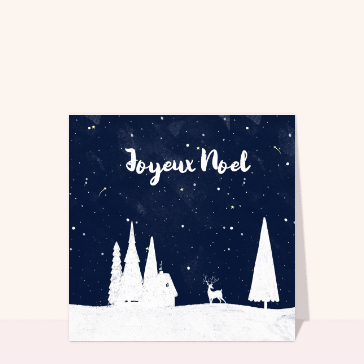 Carte Sapins de Noël enneigés