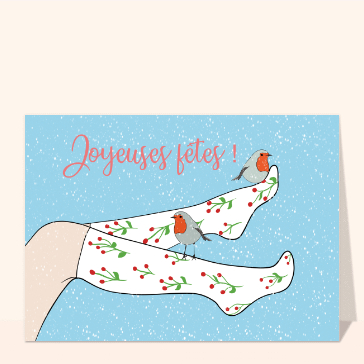 Noël : Joyeuses fêtes petit rouge-gorge