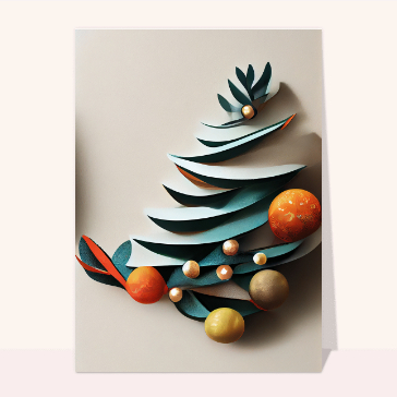 Sapin de Noël en papier Cartes de Noël minimalistes