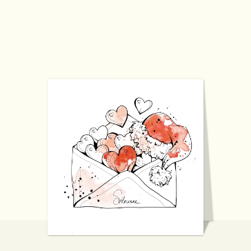 Carte Joyeux Noël à l`encre de chine