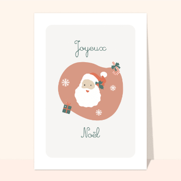Carte Tête de papa Noël rouge