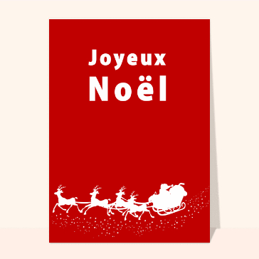carte de noel : Joyeux Noël sur fond rouge