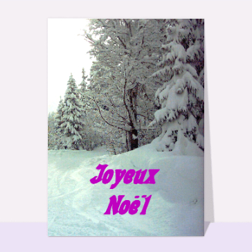 carte de noel : Foret sous la neige