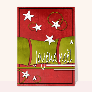 carte de noel : Joyeux Noël du rouge et du jaune