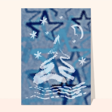 Bleu avec un sapin de noël