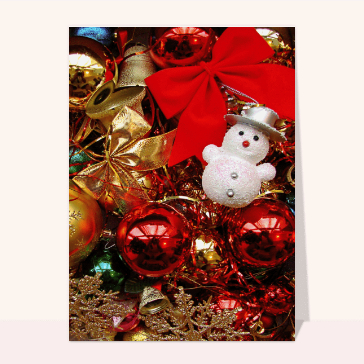 carte de noel : Boules de Noel
