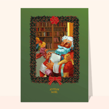 Le bon papa Noël sur fond vert