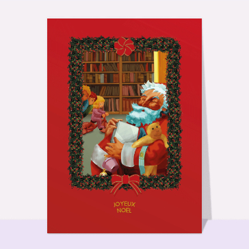 Le bon papa Noël sur fond rouge