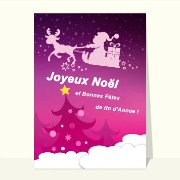 Carte Joyeux Noël et le traîneau du père noël