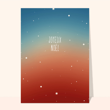 carte de noel : Joyeux Noël sur un dégradé étoilé