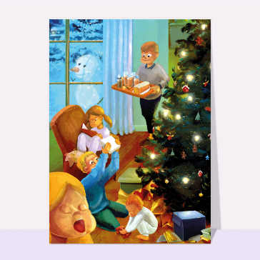 Le matin de Noël en famille