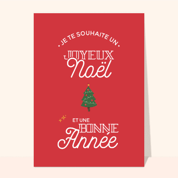 carte de noel : Joyeux Noël et petit sapin