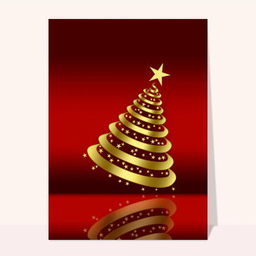 Sapin dore fond rouge
