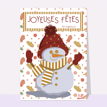Joyeuses fêtes et bonhomme de neige