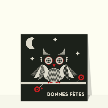 Bonnes fêtes et hibou stylisé