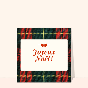 carte de noel : Joyeux Noël sur fond en rissus