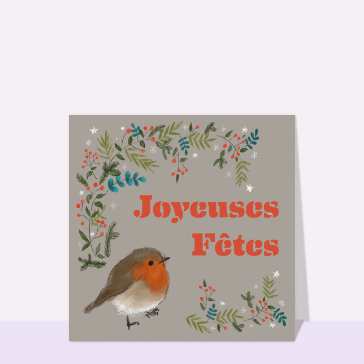Joyeuses fêtes et petit rouge gorge