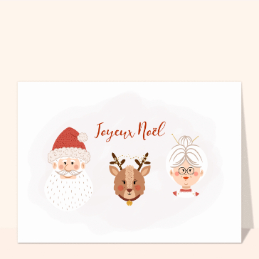 Carte Joyeux Noël papa et maman noël