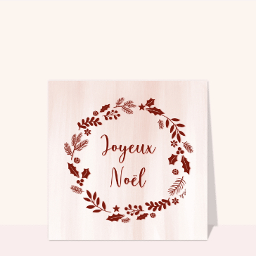 Carte Couronne de Noël monochrome