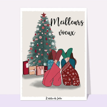 Meilleurs voeux devant le sapin