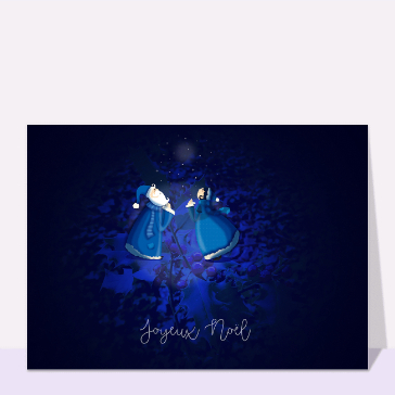 Carte Joyeux Noël bleuté