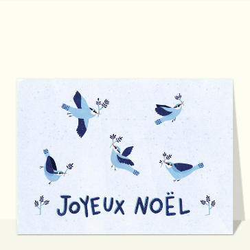 Carte Joyeux Noël envolée d`oiseaux