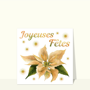 Carte Joyeuses fêtes et poinsettia