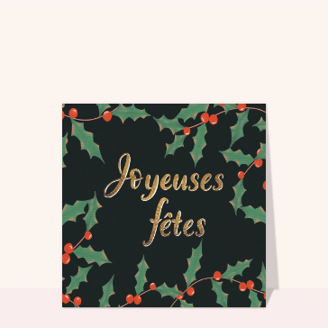 Joyeuses fêtes en doré et gui