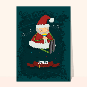 Carte Père Noël et jolie fleur