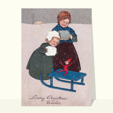 carte ancienne Noël : Loving Christmas Wishes