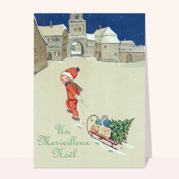 Merveilleux Noël et luge de cadeaux