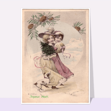 carte ancienne Noël : Carte ancienne joyeux noel