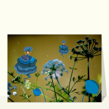 Petites fées et fleurs bleues