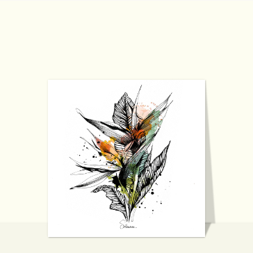 Fleur tropicale à l`aquarelle