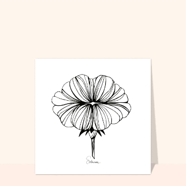 Carte Un bisou en forme de fleur