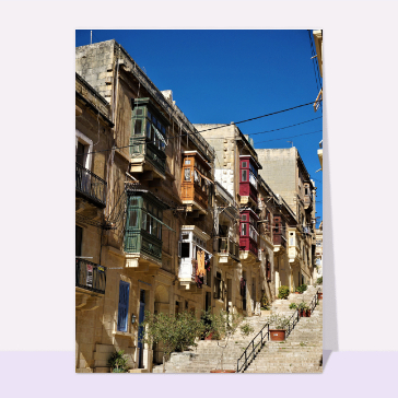 cartes postales de pays : Balcons traditionnel Maltais