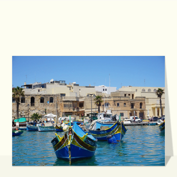 Carte postale de voyage : Bateau traditionnel Maltais