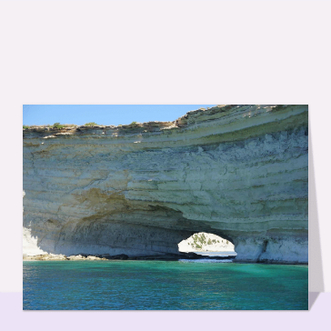 Carte postale de voyage : La grotte bleue à Malte
