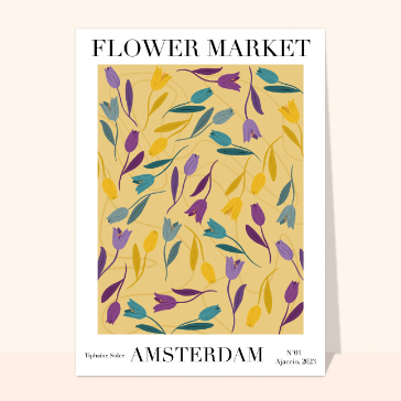 The Flower Market Amsterdam Cartes postales de voyage