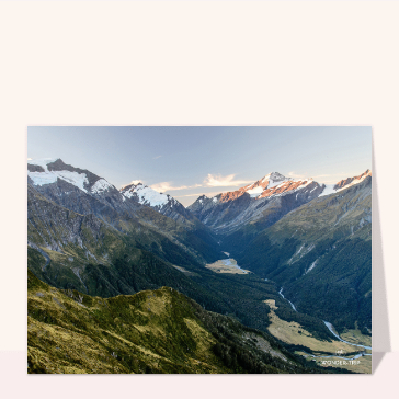 cartes postales de pays : Vallée de Matukituki en Nouvelle-Zélande